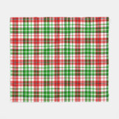 Weißes Rot Grün Kariertes Tartan Design  Fleecedecke (Vorderseite (Horizontal))