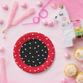 Weißes Rot- und Schwarzwaldmuster Pappteller (Party)