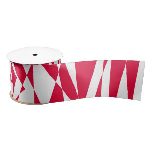 Weißes rotes abstraktes Illusions-Satinband – Mode Satinband