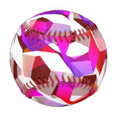 Weißes, rotes bis rosa Hexagon auf dunkelrotem Hin Baseball (Rückseite)