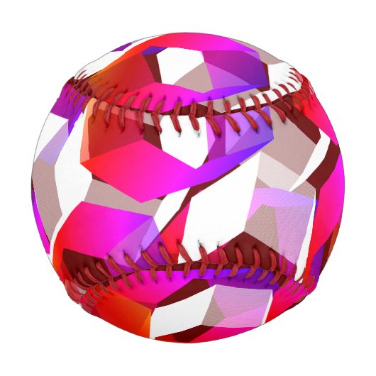 Weißes, rotes bis rosa Hexagon auf dunkelrotem Hin Baseball (Vorderseite)