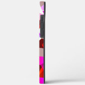 Weißes, rotes bis rosa Hexagon auf dunkelrotem Hin Case-Mate iPhone Hülle (Rückseite / Links)