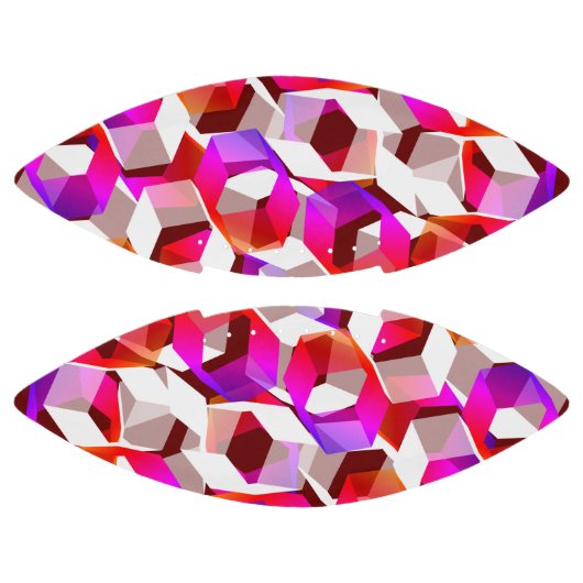 Weißes, rotes bis rosa Hexagon auf dunkelrotem Hin Football (Paneele)