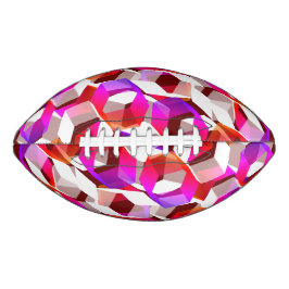 Weißes, rotes bis rosa Hexagon auf dunkelrotem Hin Football