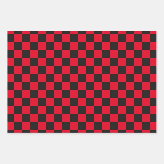 Weißes Rotes Blau, karierte Papiertücher Geschenkpapier Set (Vorderseite 2)