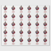 Weißes Rotes Foto Weihnachtsgeschenk Geschenkpapier (Flach)