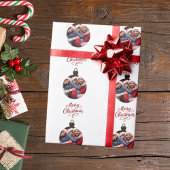 Weißes Rotes Foto Weihnachtsgeschenk Geschenkpapier