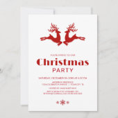 Weißes Rotes Hirsch Weihnachtsfest Party Einladung (Vorderseite)