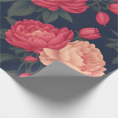 Weißes rotes Peony Pastellfarbenes Muster Geschenkpapier (Ecke)