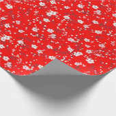 Weißes, rotes, rotes Motiv Geschenkpapier (Ecke)