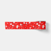 Weißes, rotes, rotes Motiv Satinband (Vorderseite)