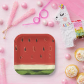 Weißes Rotes Wasserfarben Wassermelone Papierplatt Pappteller (Party)