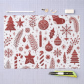 Weißes Rotes Weihnachtsgebäck Seidenpapier (Handwerk)