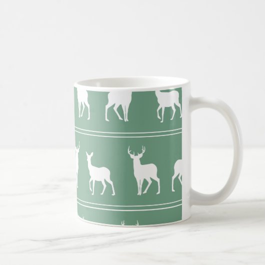 Weißes Rotwild- und Hirschmuster auf Acapulco Kaffeetasse (Rechts)
