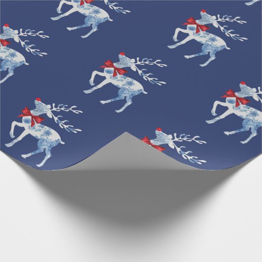 Weißes Rudolph - Weihnachtswrapping Paper Geschenkpapier (Ecke)