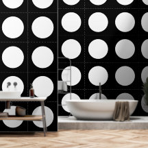 Weißes rundes Dekor auf schwarzem Hintergrund