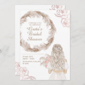 Weißes rustikales Brautparty Einladung (Vorne/Hinten)