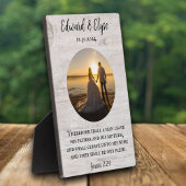 Weißes rustikales Foto für Hochzeitstag Fotoplatte