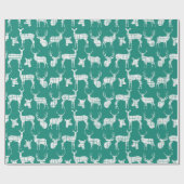 Weißes Rustikales Hirsch auf Aquamarinem Wrapping  Geschenkpapier (Flach)