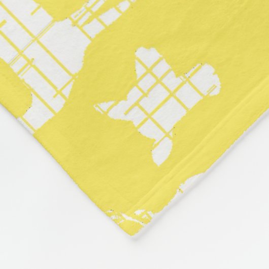 Weißes Rustikales Hirsch auf Gelbfleece-Blanket Fleecedecke (Ecke)