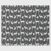 Weißes Rustikales Hirsch auf grauem Wrapping-Papie Geschenkpapier (Flach)