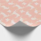 Weißes Rustikales Hirsch auf rosa Wrapping Paper Geschenkpapier (Ecke)