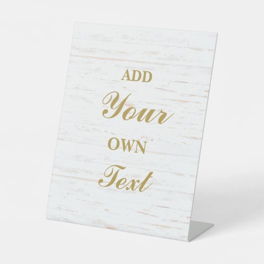 Weißes rustikales Holz Sockelschild (Vorderseite)