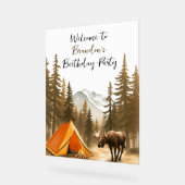 Weißes, rustikales Waldland Camping Geburtstag Acrylschild (Winkel)