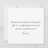 Weißes, rustikales Waldland Camping Geburtstag Dankeskarte (Rückseite)