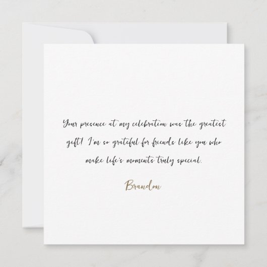 Weißes, rustikales Waldland Camping Geburtstag Dankeskarte (Rückseite)