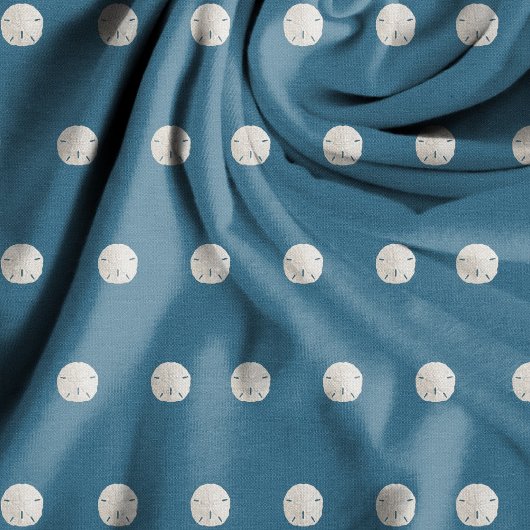 Weißes Sand Dollar Muster Navy Blue Fabric Stoff