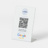 Weißes sauberes Google-Review-QR-Code-Logo Sockelschild (Vorderseite)