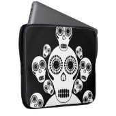 Weißes Schädel-Schwarzes Laptopschutzhülle (Vorne Rechts)