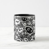 Weißes Schädelmuster Tasse (Zentrum)