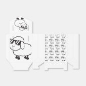 Weißes Schaf in Sonnenbrille Cartoon Geschenkschachtel (Ungefaltet)