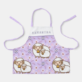 Weißes Schaf mit Niedlichem Personalisiertem Baby Schürze