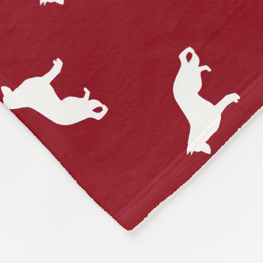 Weißes Schäferhund-HundeSilhouette-Muster Fleecedecke (Ecke)