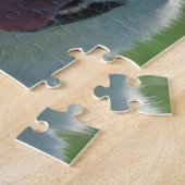 Weißes Schäferhund-Hundezinn mit Puzzlespiel Puzzle (Seite)