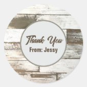 Weißes Scheunenholz rustikales Western Gastgeschen Runder Aufkleber (Vorderseite)