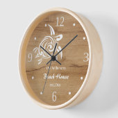 Weißes Schildkrötenholz Hintergrund Rustikaler Nam Uhr (Winkel)