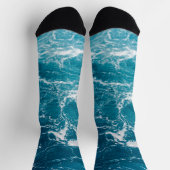 Weißes, schlau-blaues Meerwasser Socken (Oben)
