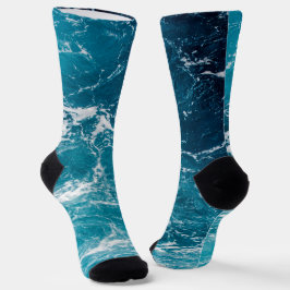 Weißes, schlau-blaues Meerwasser Socken