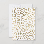 Weißes, schlichtes Imitat mit Goldlack, moderner T Einladung (Rückseite)