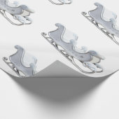 Weißes Schlittenpapier Geschenkpapier (Ecke)