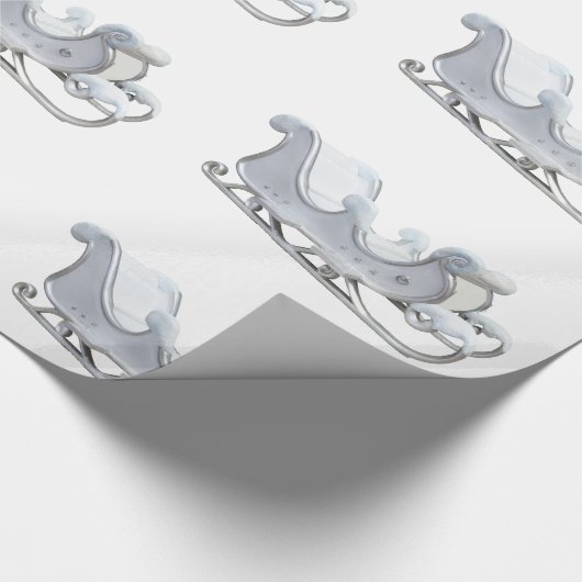 Weißes Schlittenpapier Geschenkpapier (Ecke)