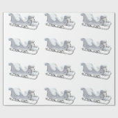 Weißes Schlittenpapier Geschenkpapier (Flach)