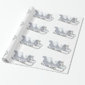 Weißes Schlittenpapier Geschenkpapier (Ungerollt)