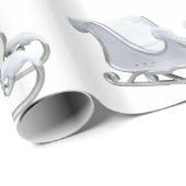 Weißes Schlittenpapier Geschenkpapier (Rolleneckpunkt)