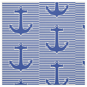 Weißes schmales Streifen- u. Ankerblau + Ihr Stoff
