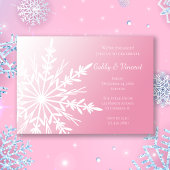 Weißes Schneeflocken - Pink Winter Engagement Part Einladung